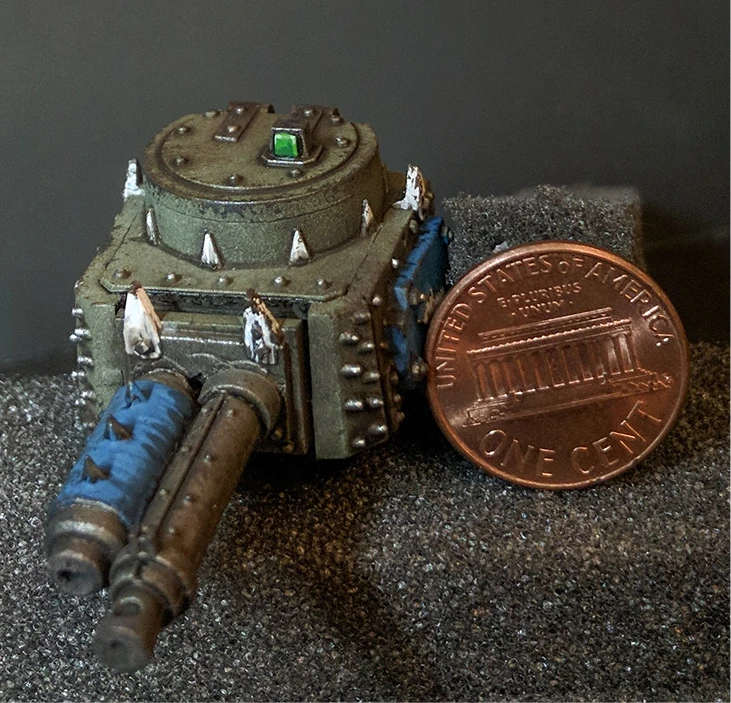 Painted miniature with scale